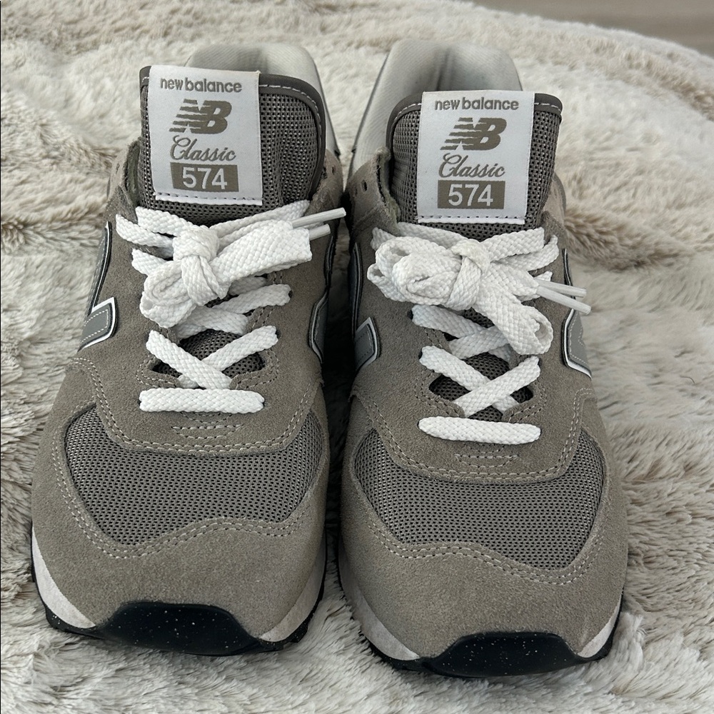 New Balance 574 Suede and Mesh Sneakers